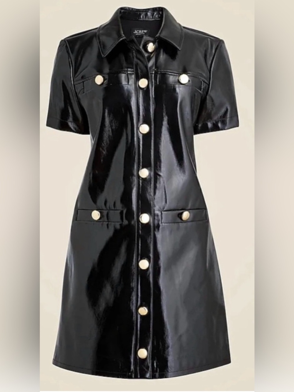 J.Crew Collection Collection gamine shirtdress in faux patent leather - Picture 5 of 14